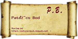 Patócs Bod névjegykártya