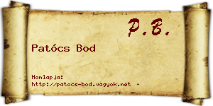 Patócs Bod névjegykártya